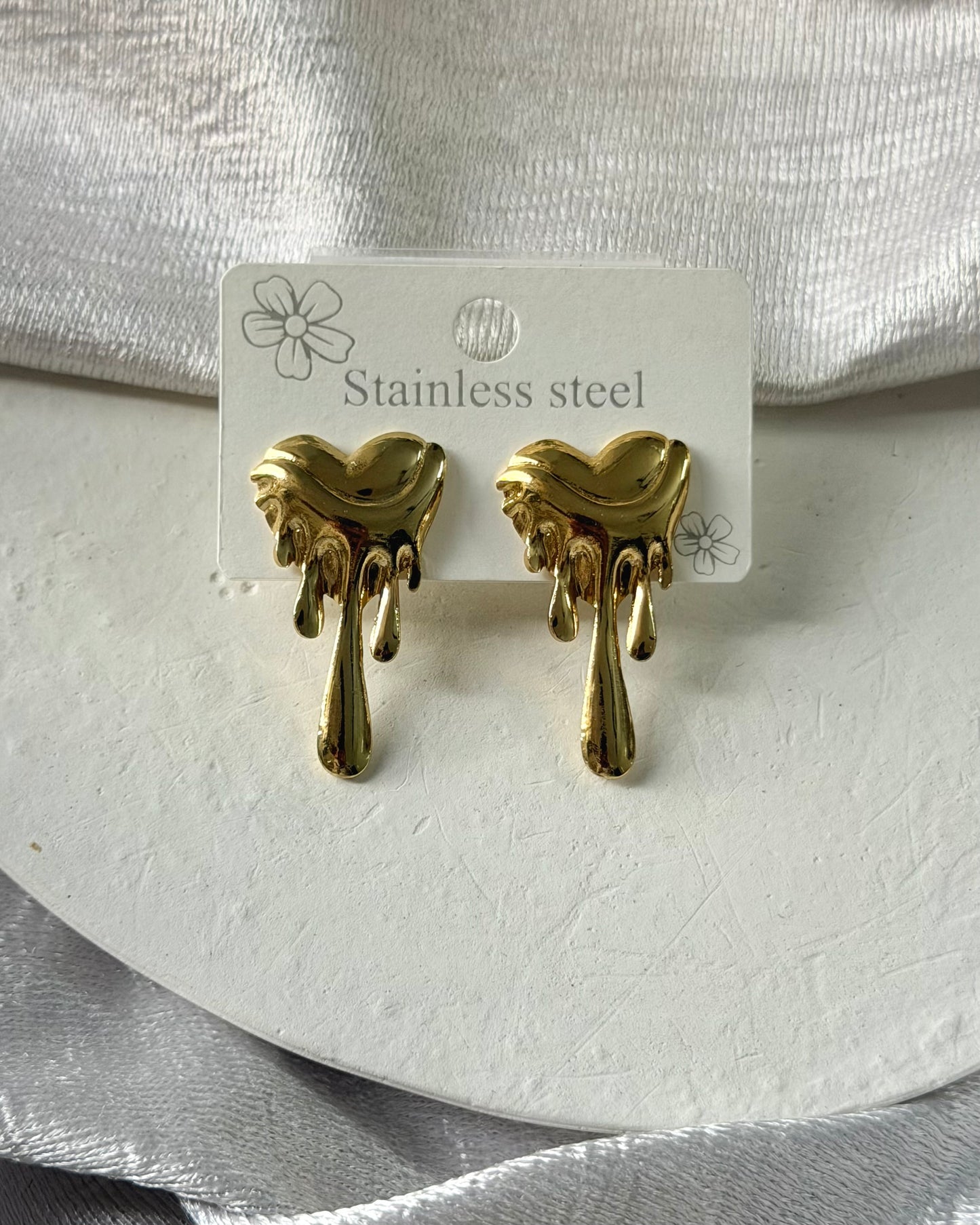 Melted heart Statement earrings