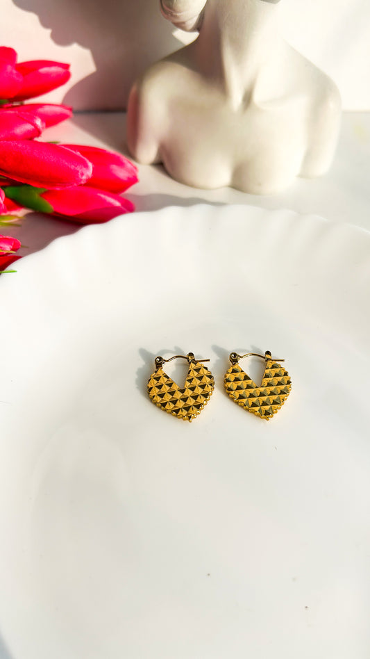 Geometric heart hoops