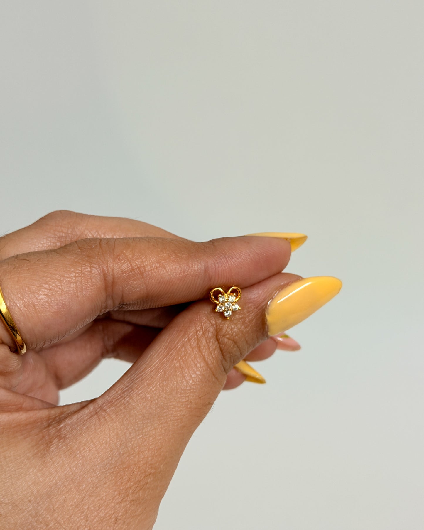 Flower bow ball back studs