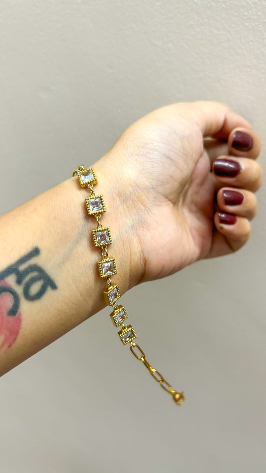 Square stone 2.0 bracelet desi x videshi collection