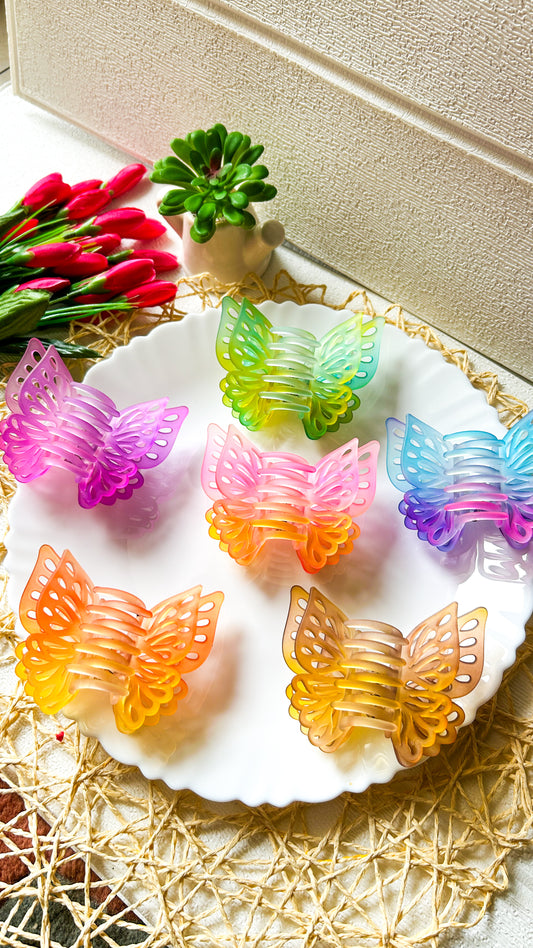 Dual tone butterfly claw clip