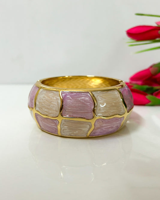 Purple+white chunky Italian bracelet