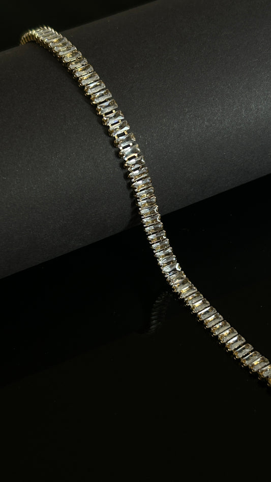 Rectangular stone tennis bracelet