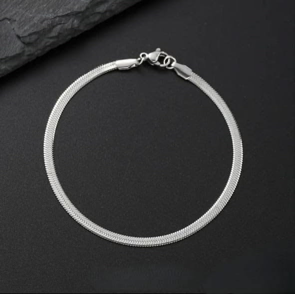 Silver snake chain bracelet