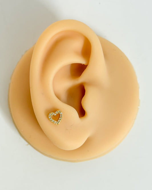 Mini heart ballback studs (Ss)