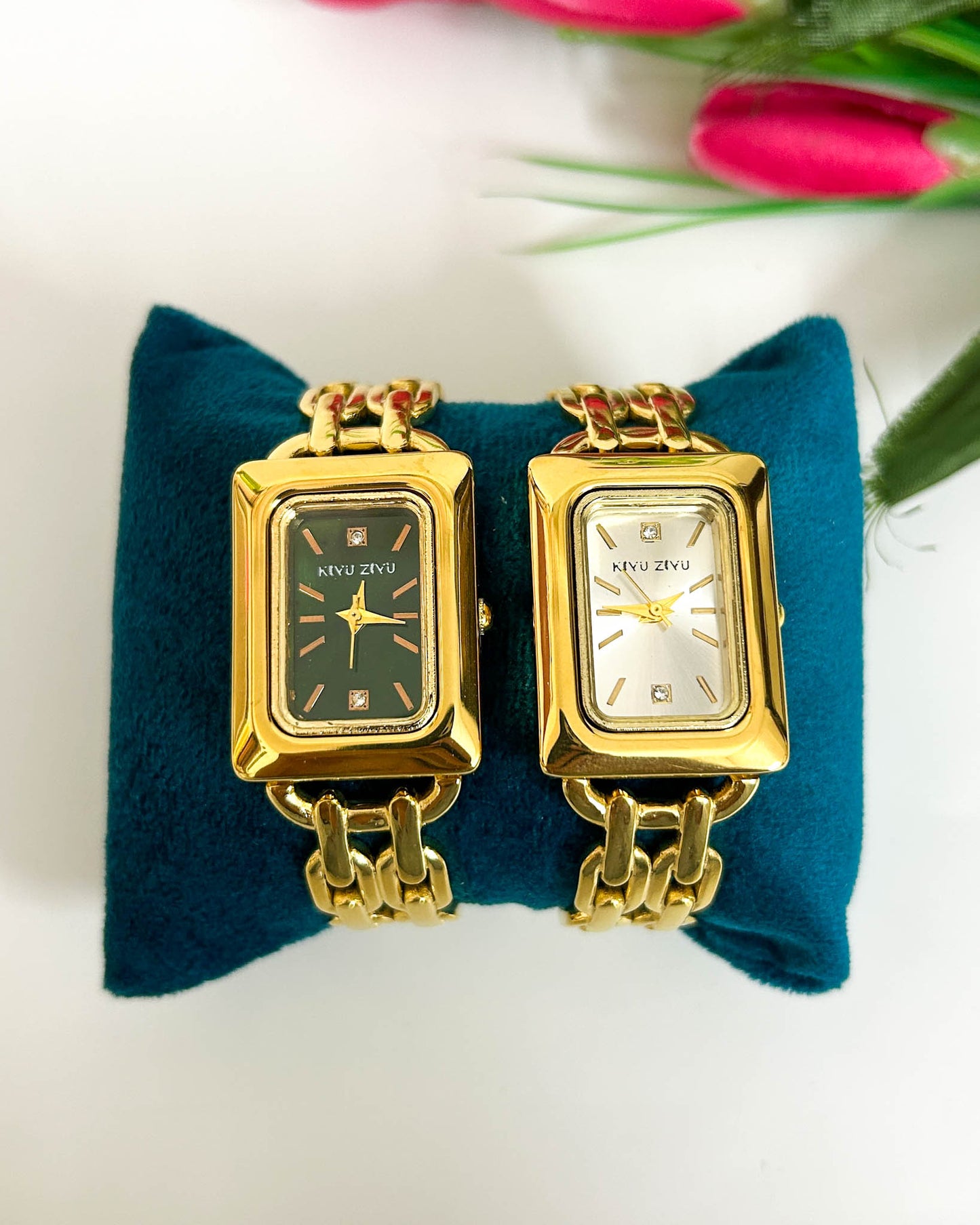 Solid link pattern thin wrist baby size watch