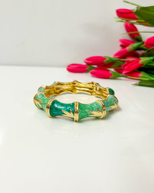 Green bamboo Italian bracelet