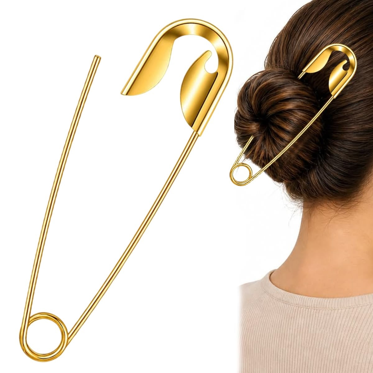Big safety pin hair clip￼￼