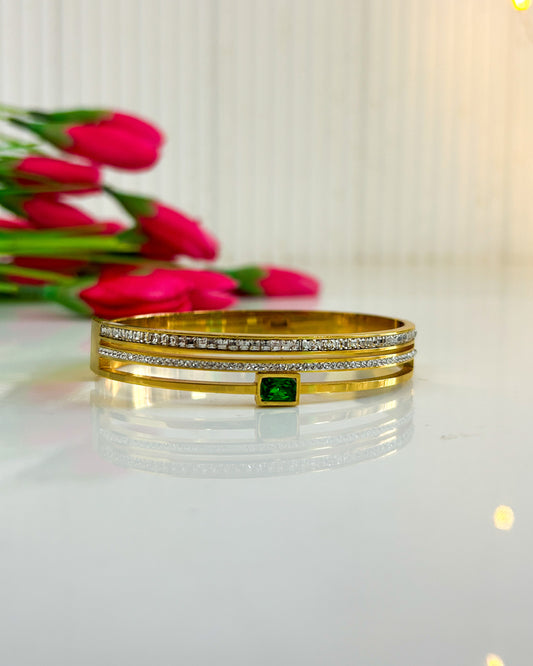 Layered green stone bracelet