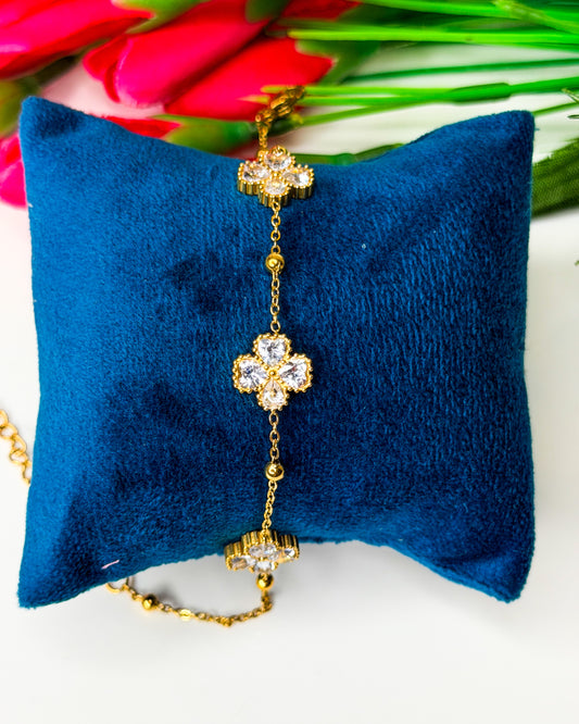 Studded clover bracelet