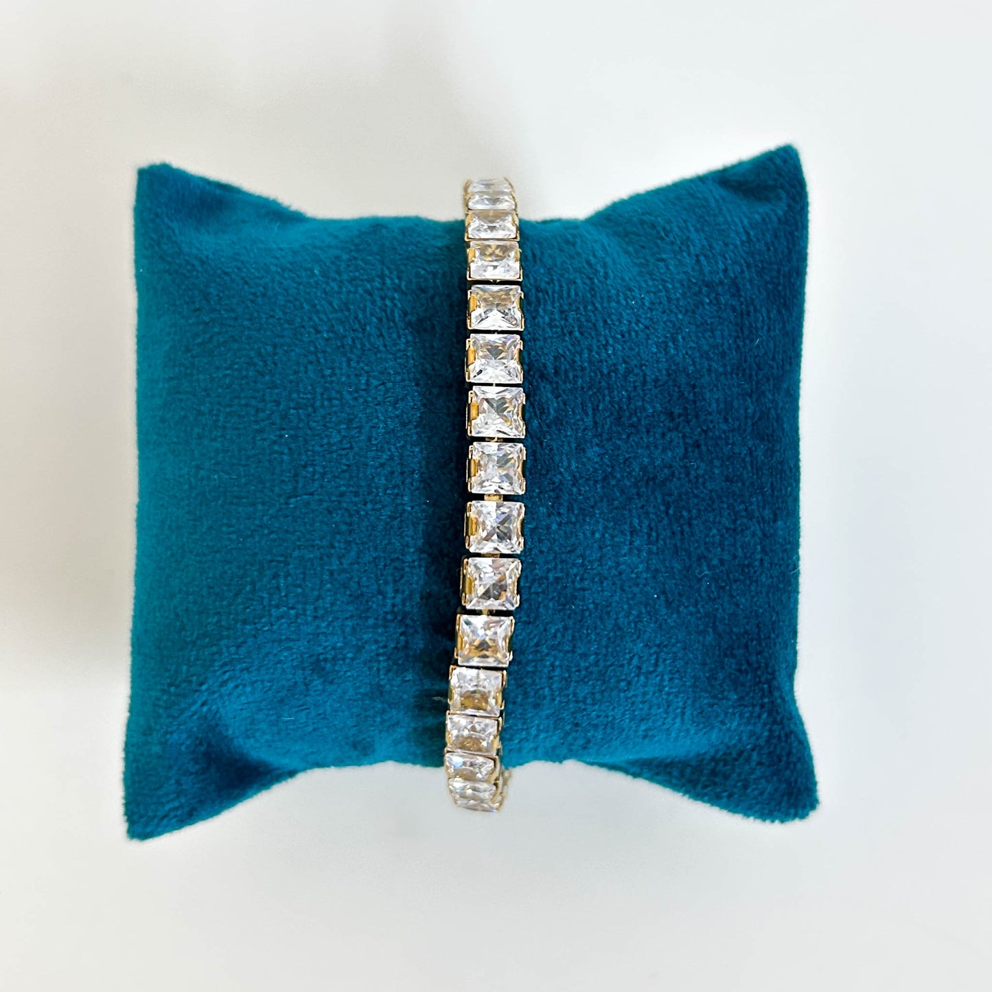 Big square stone tennis bracelet