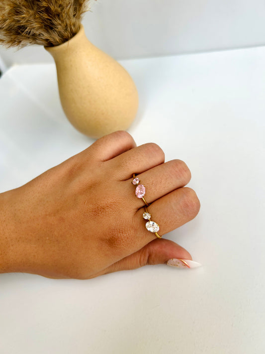Oval stone adjustable ring