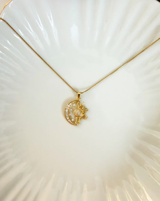 Sun moon necklace
