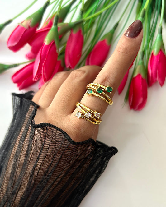 3 stone ring adjustable