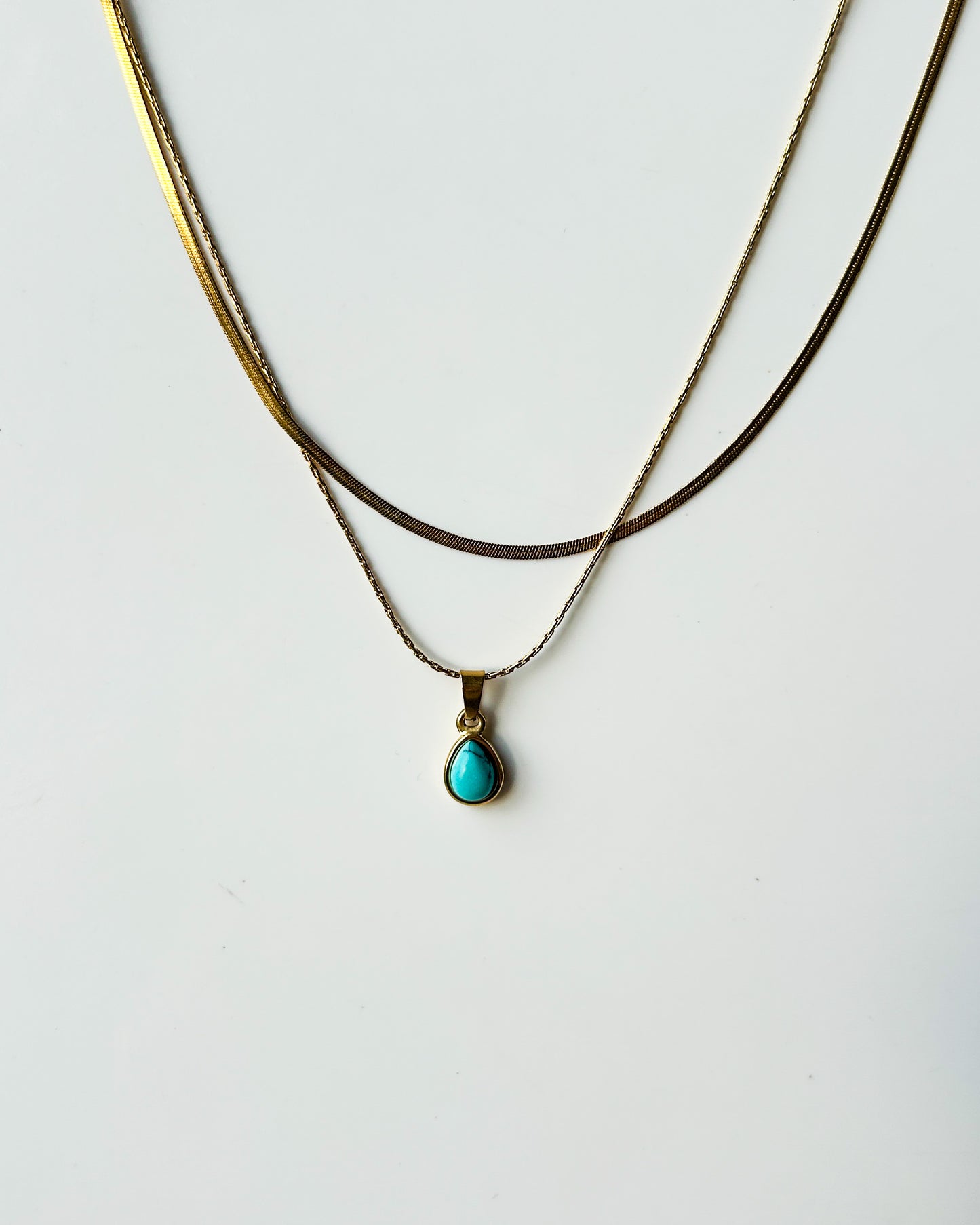 Layered blue stone necklace