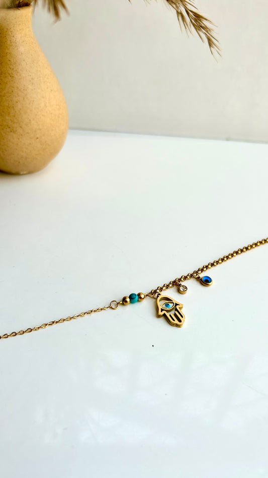 Evil eye hamsa charm bracelet