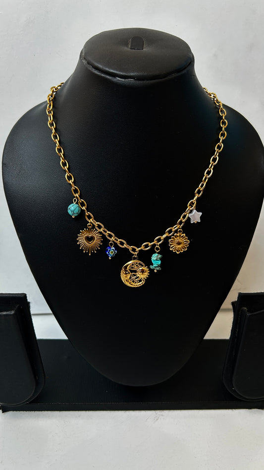 Celestial charm necklace