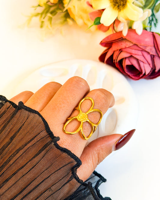 Big flower Adjustable ring