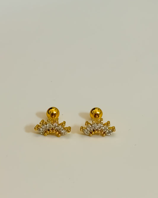 Sun ball back earrings