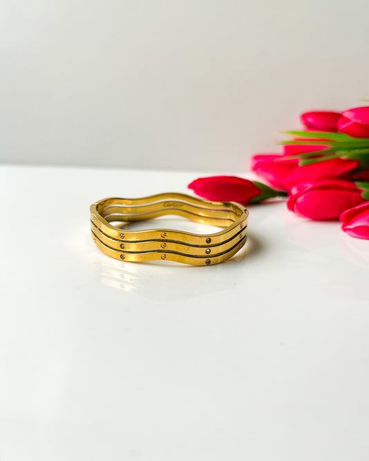 Layered cartier thin wrist bracelet
