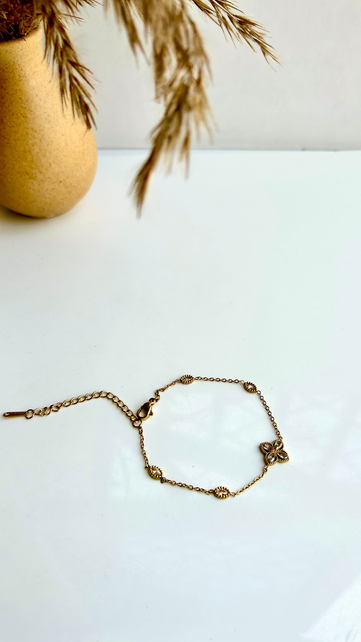 Studded floral bracelet