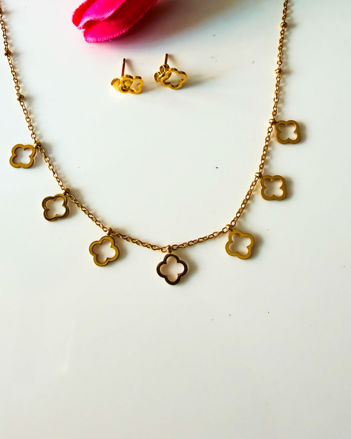 Clover combo earrings and necklace