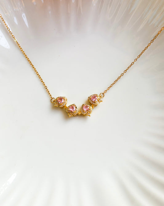 Pink heart magnetic necklace