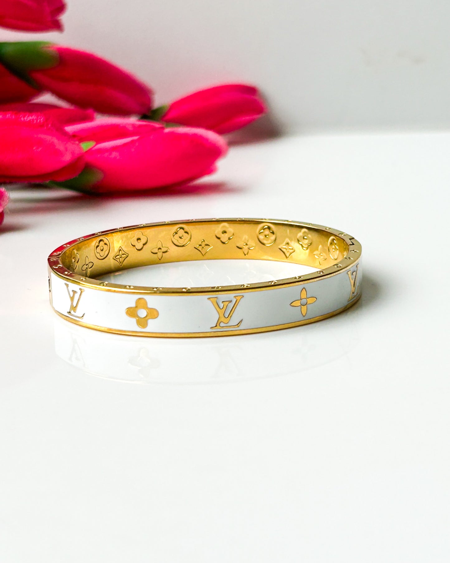 LV Enamel thin wrist bracelet