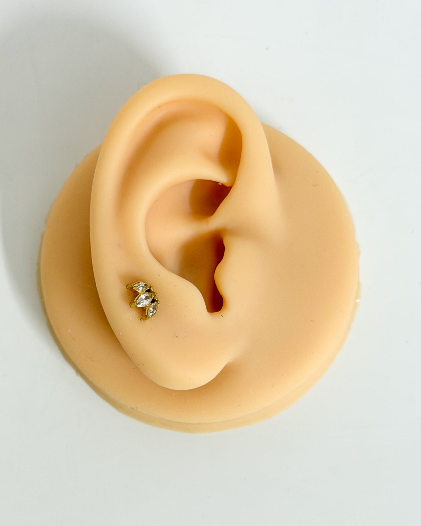 Three petal lotus ballback studs