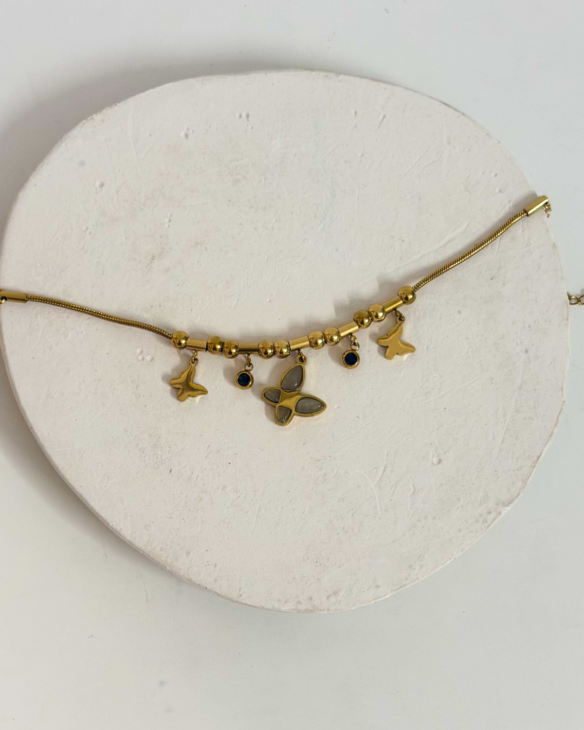 Pearl butterfly chain bracelet