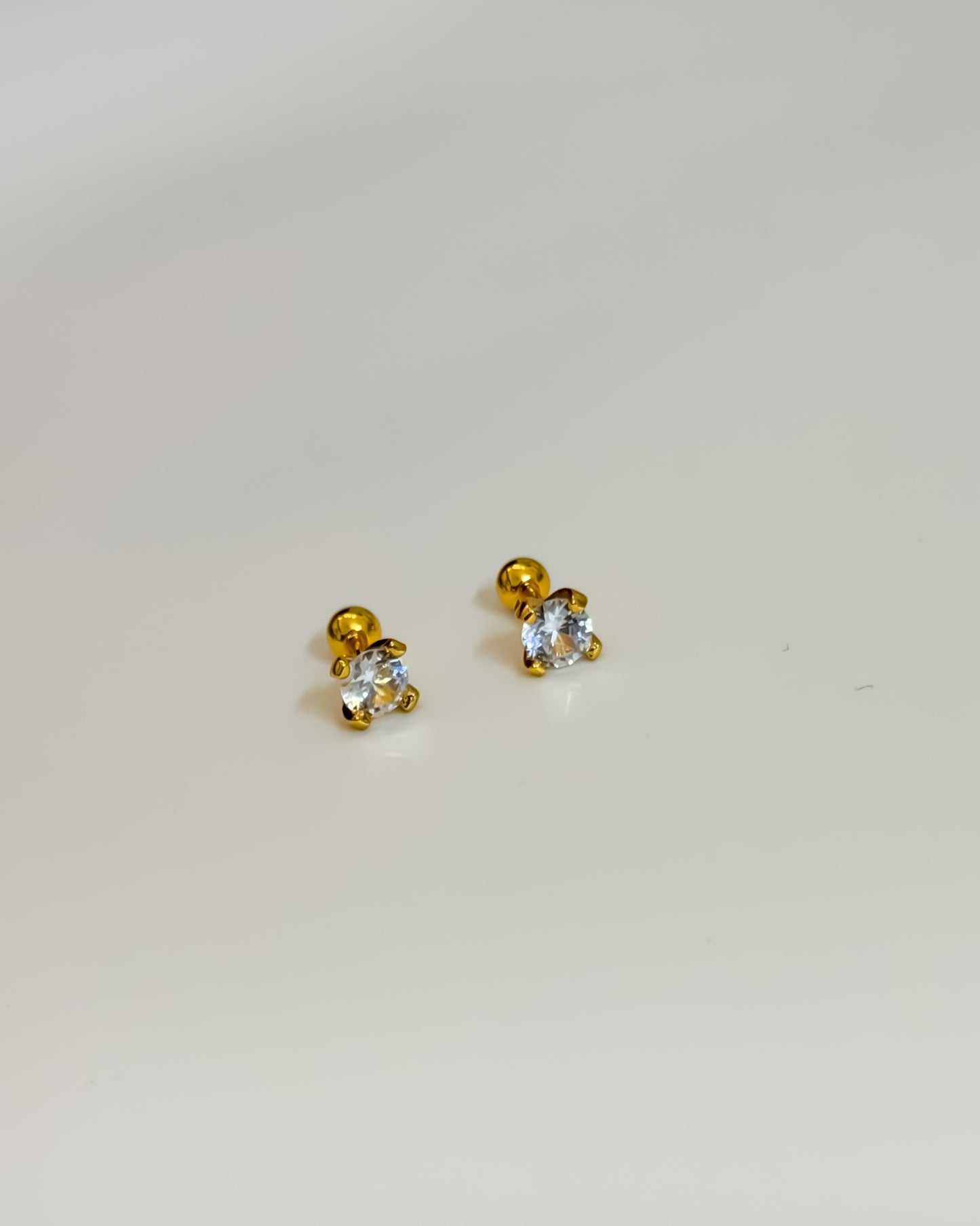 Mini round solitaire ball back studs