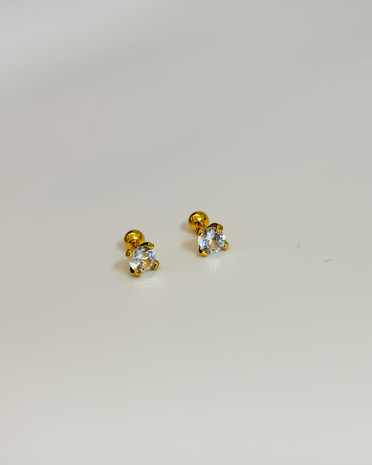 Mini round solitaire ball back studs