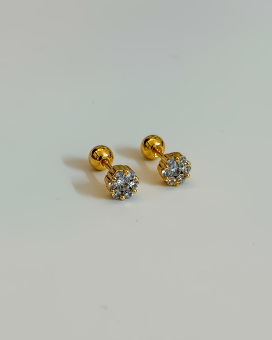 Mini floral ballback studs