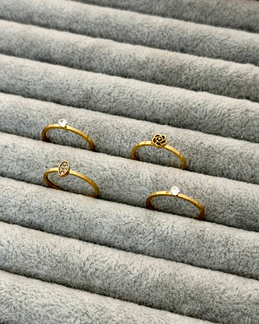 Rose ring set of 4
