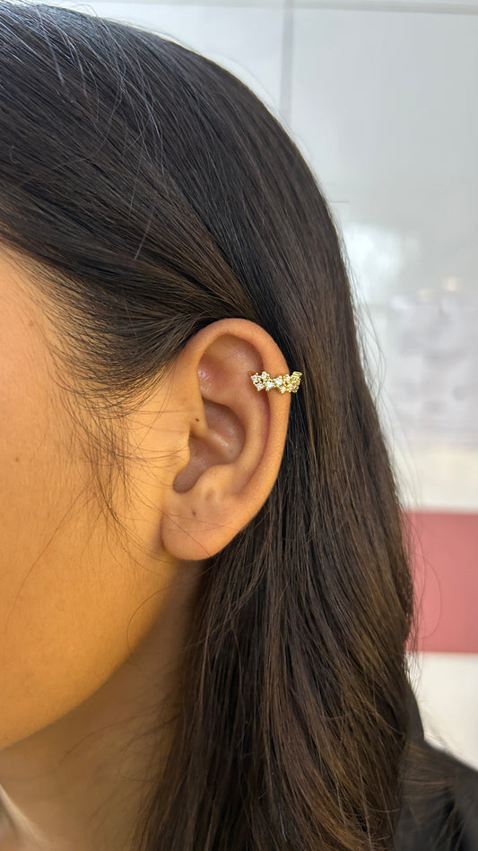 Daisy flora no piercing press on Earcuff- single