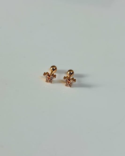 Rosegold butterfly ball back studs