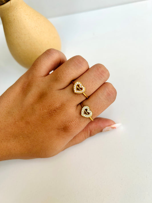 Loop heart, adjustable ring