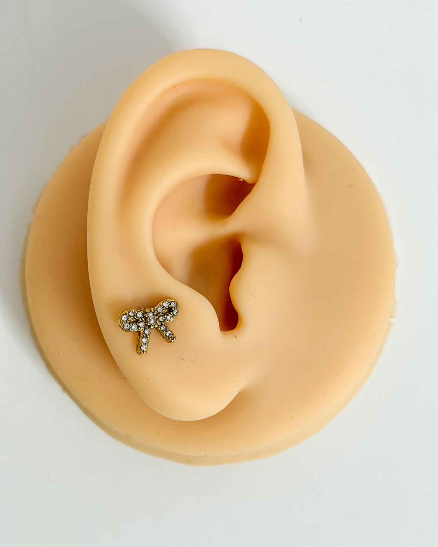 Ribbon bow ballback studs (Ss)