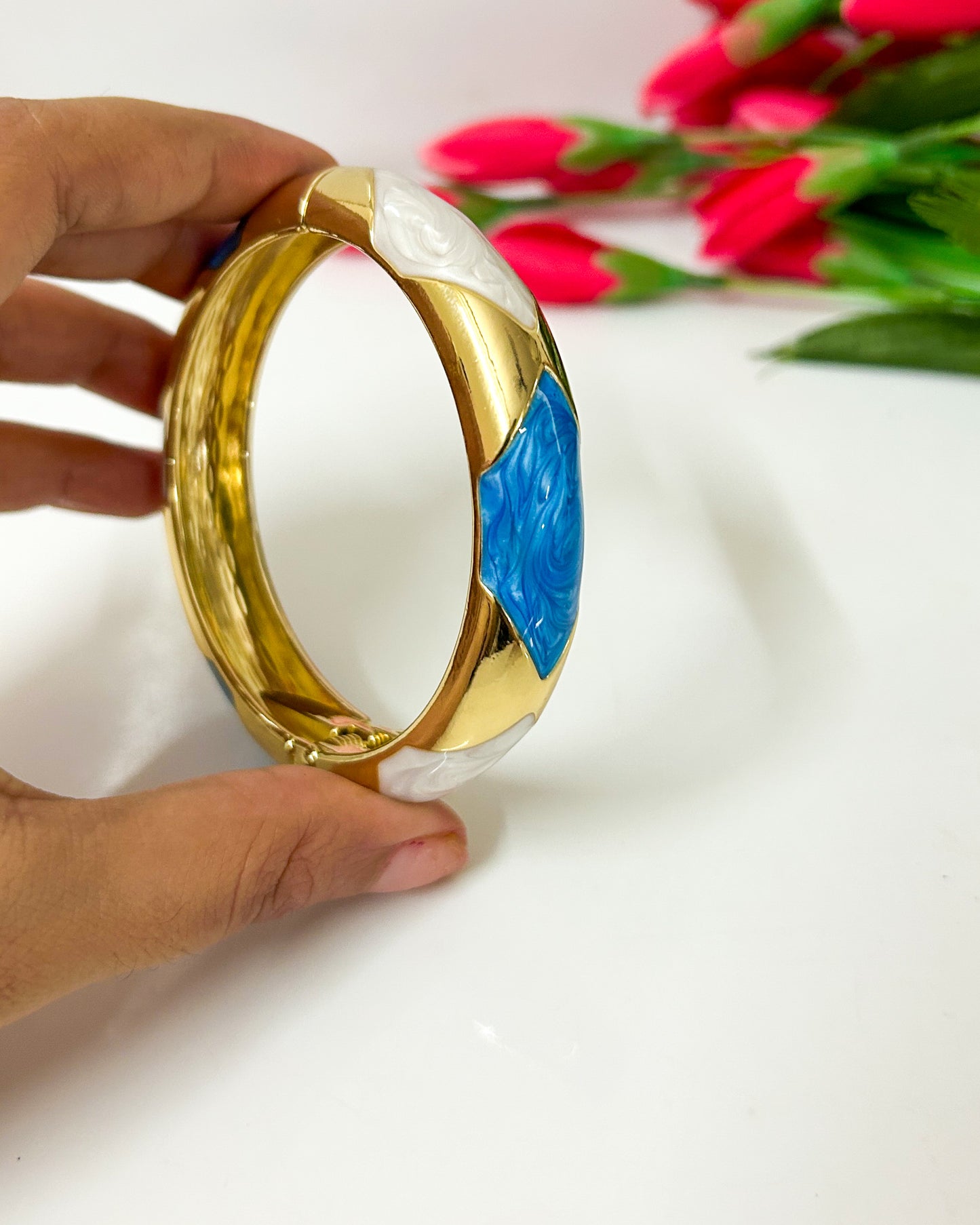 Blue gold detailed Italian bracelet