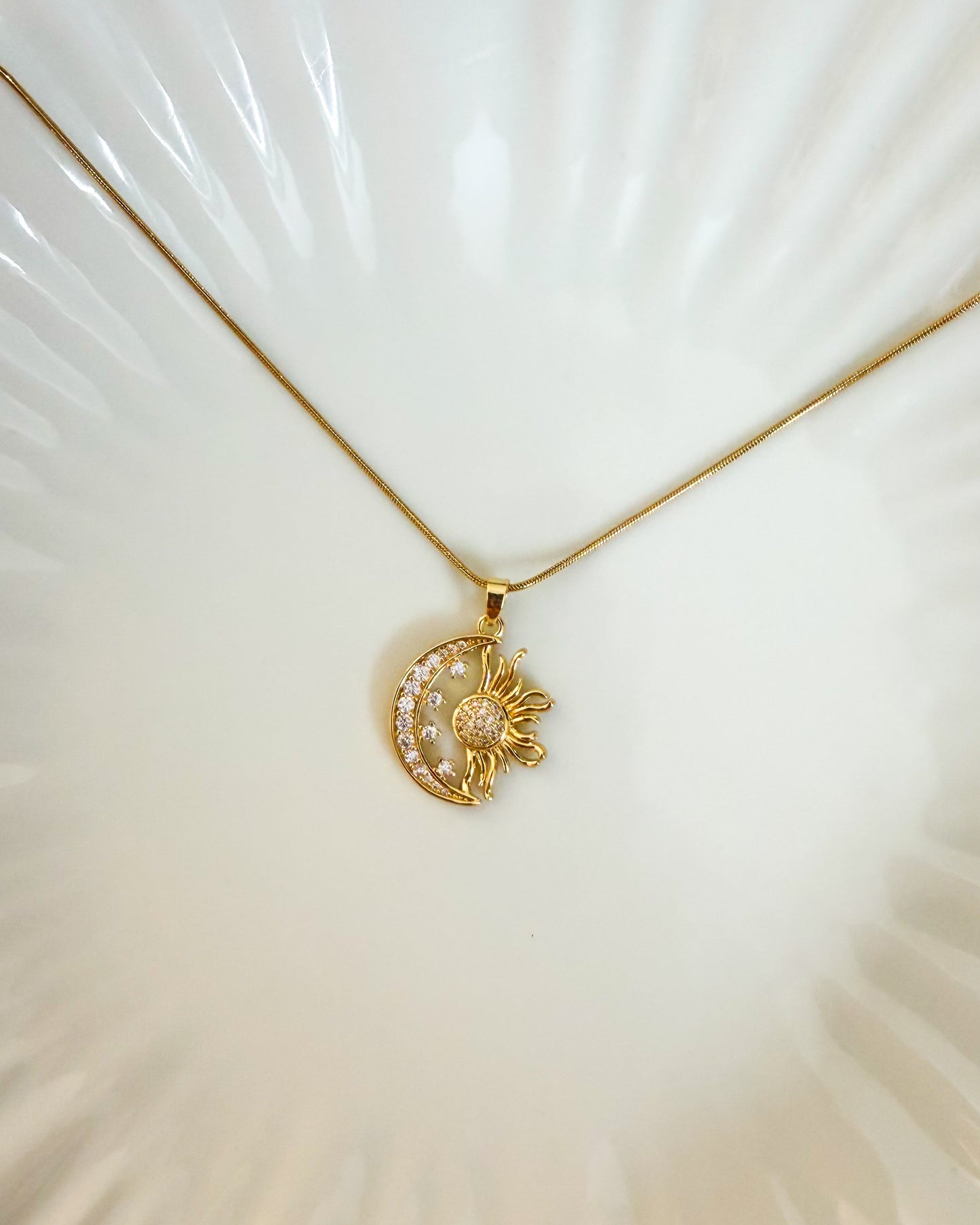 Sun moon necklace