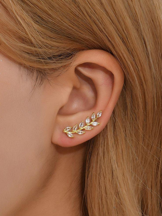 Leaf climber earrings pair