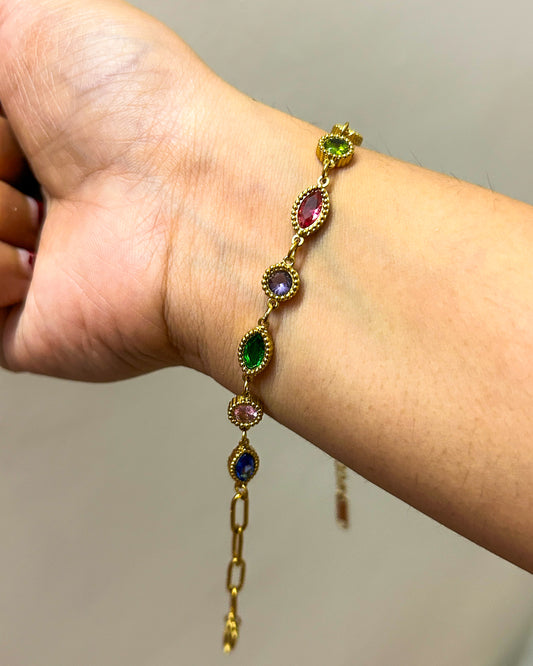 Multi stone chain bracelet desi x videshi collection