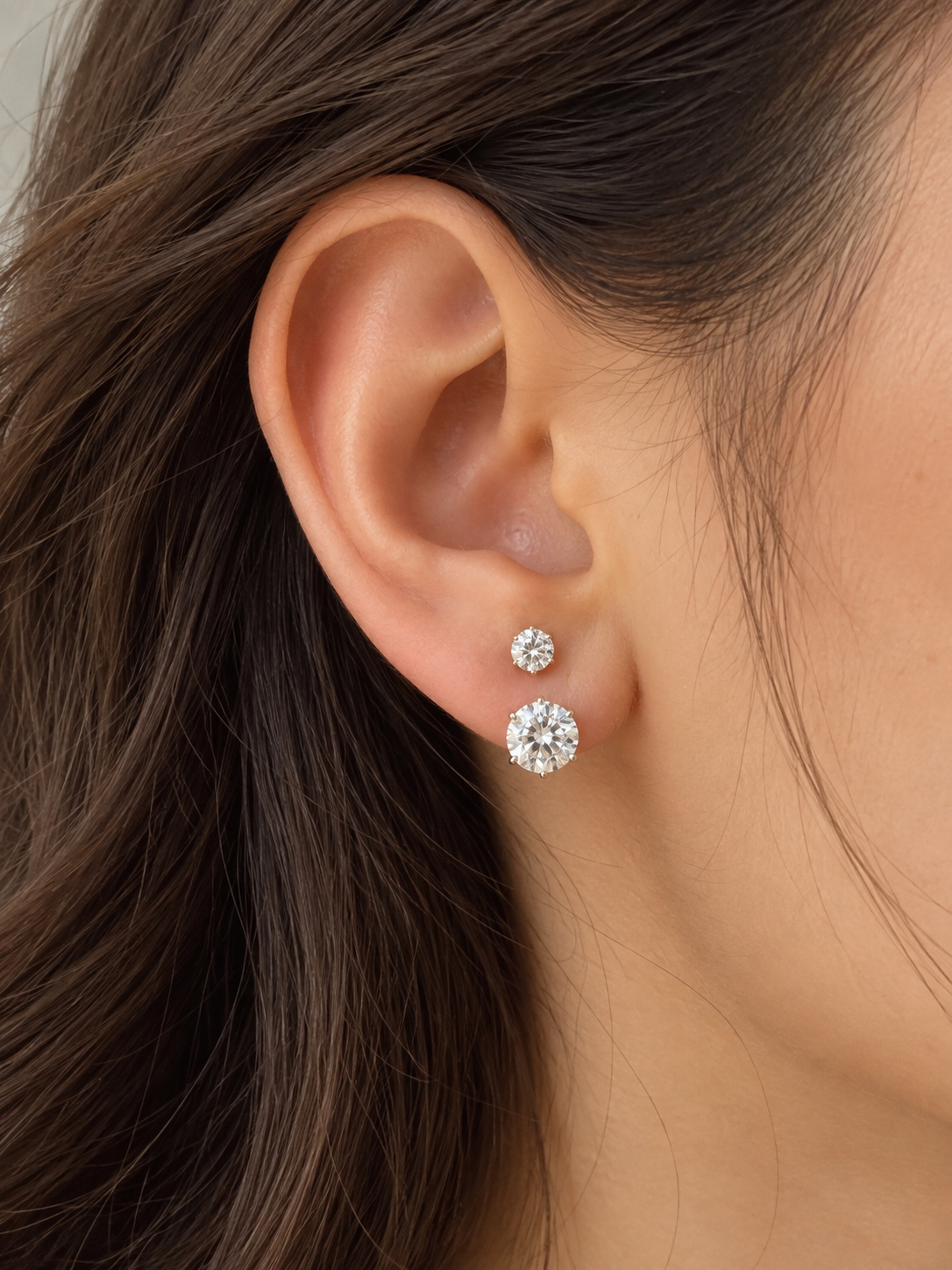 Double diamond earrings ( detachable)