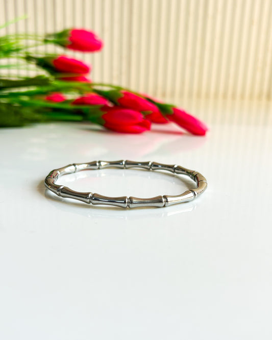 Silver bamboo bracelet
