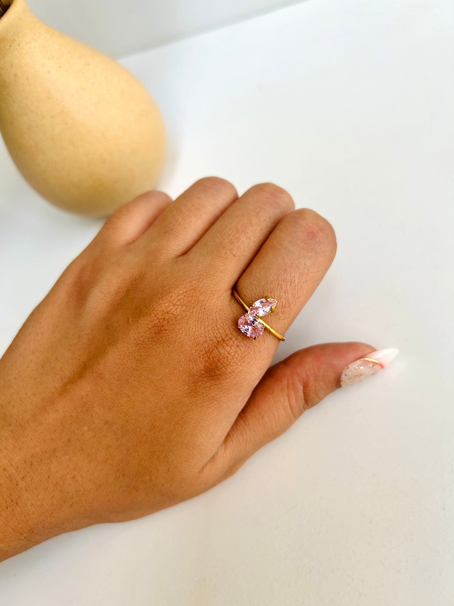 Dual stone adjustable ring