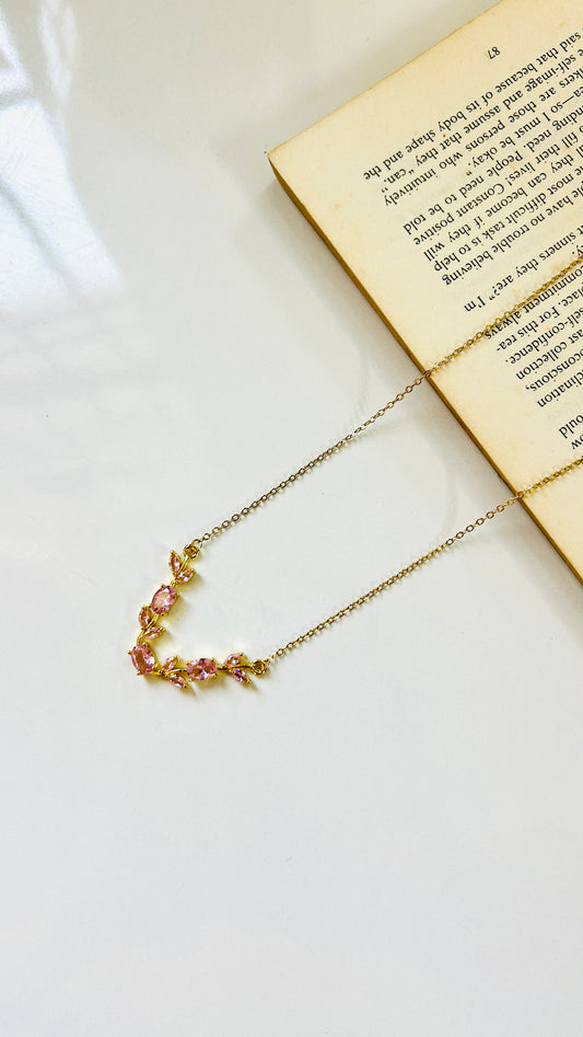 Pink tulip necklace