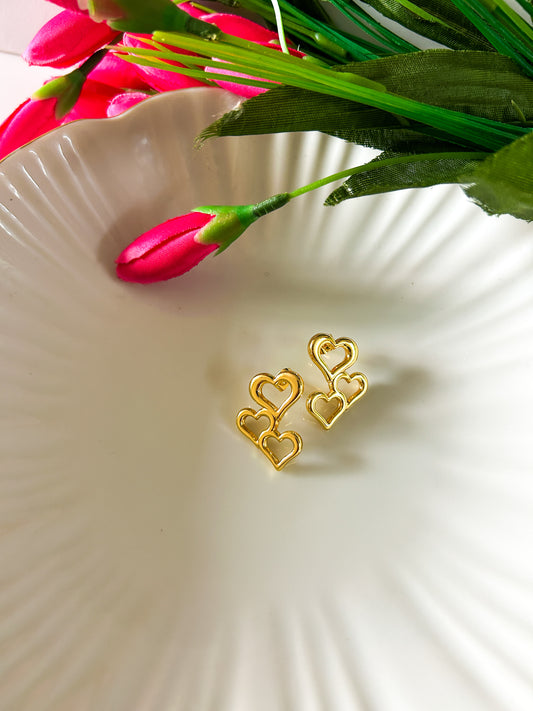 Elongated heart studs