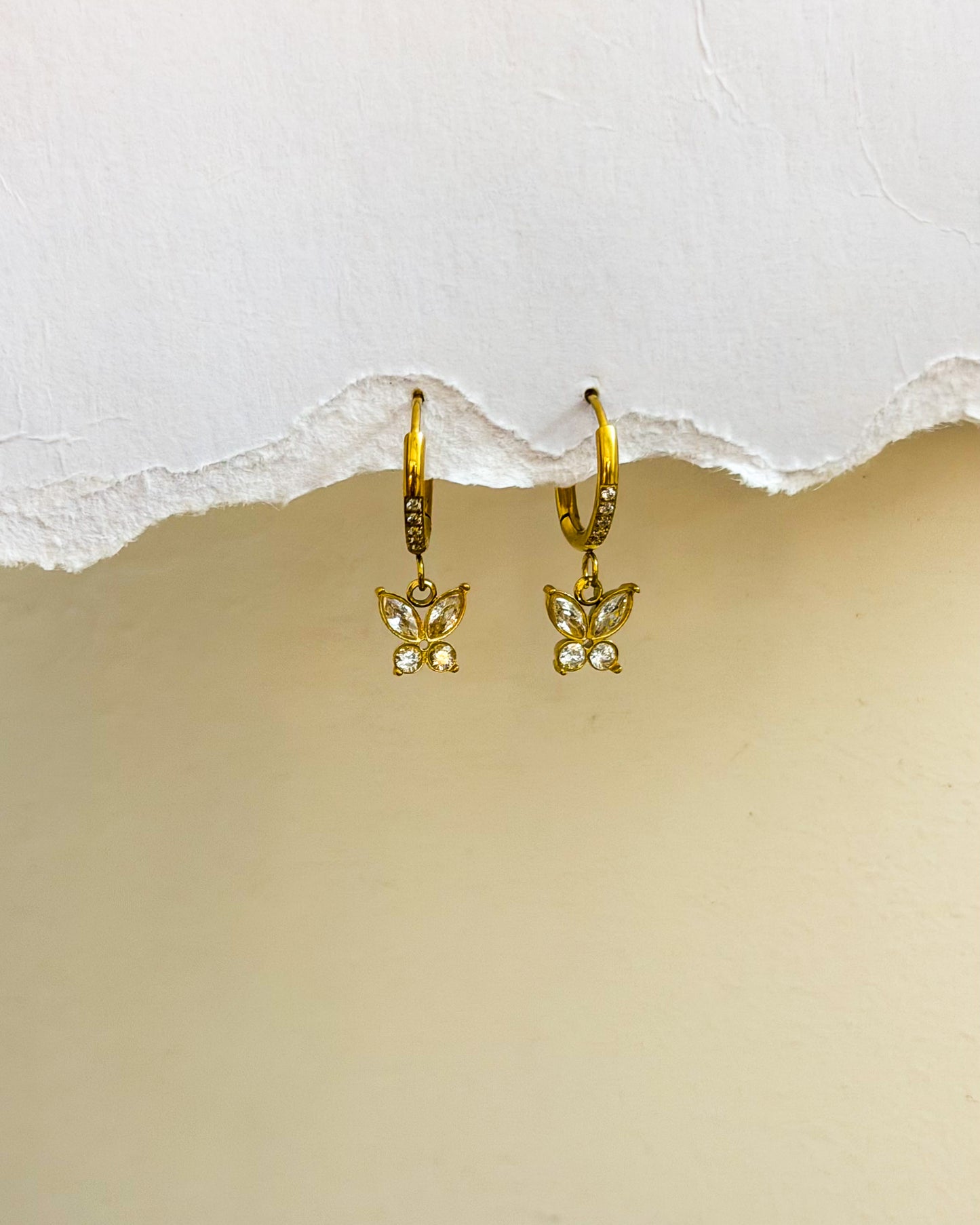 Studded butterfly huggies