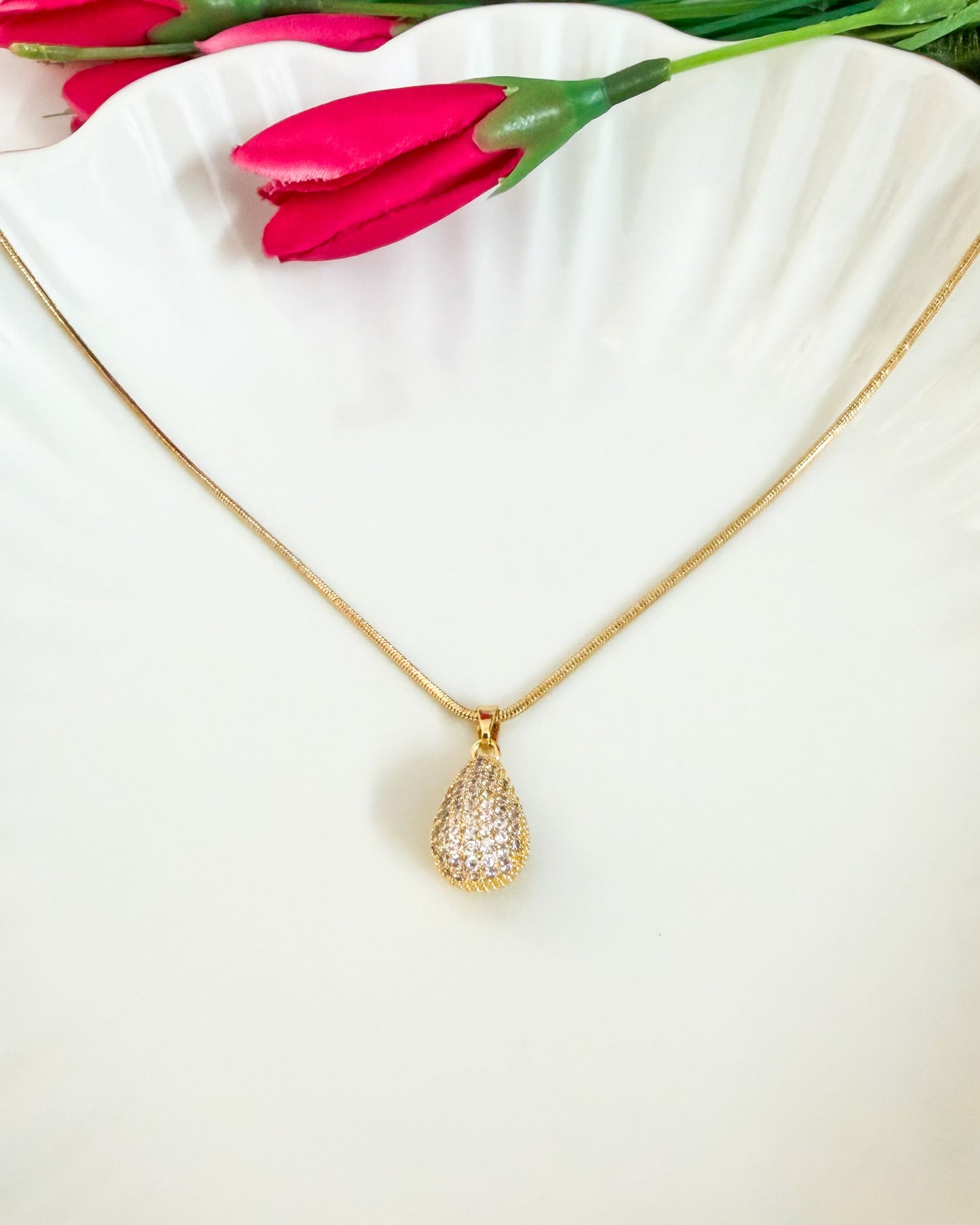 Studded drop necklace