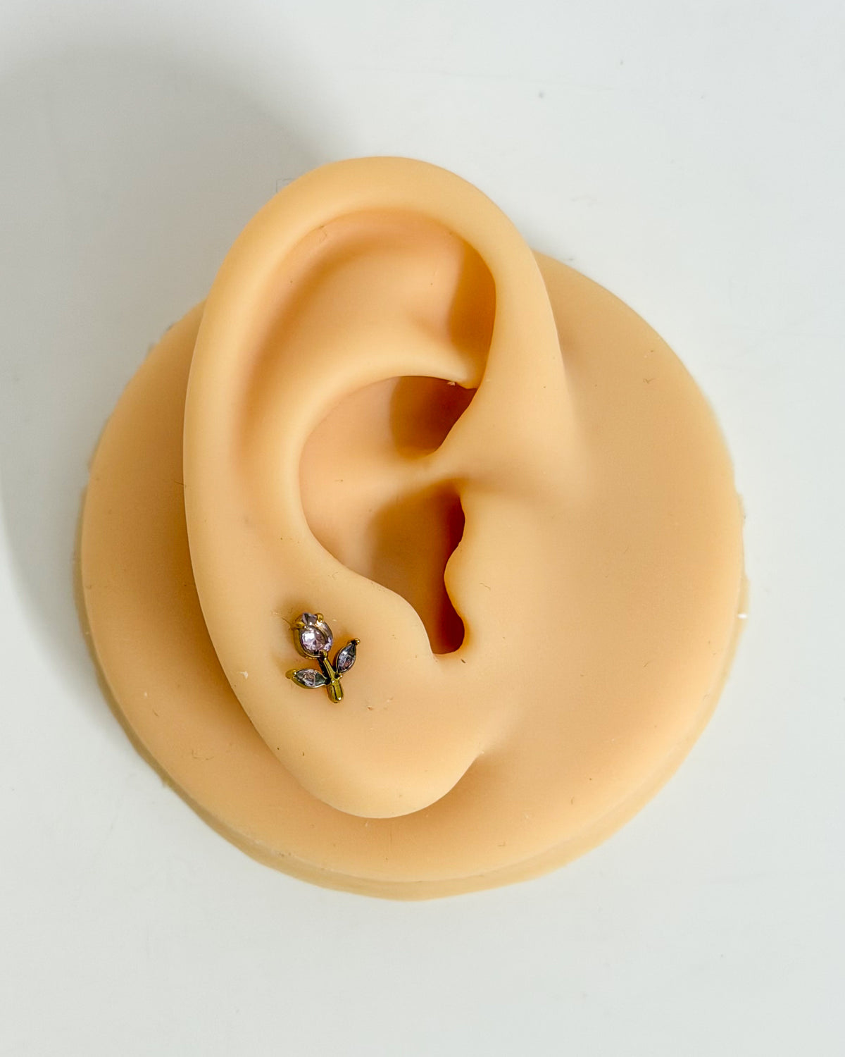 Pink purple tulip ballback studs(Ss)